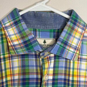 Southern Pines Blue Green Plaid Shirt | Southern Prep Style M124